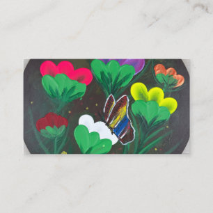 Tarjeta De Recepción Arte hecho a mano - Flor de mariposa