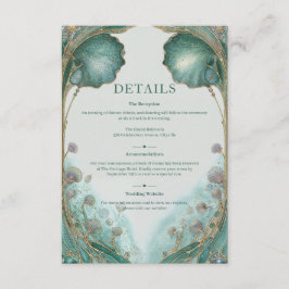 Tarjeta De Recepción Arte Nouveau de Boda de Fantasía Dorada