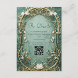 Tarjeta De Recepción Arte Novedoso Boda Cuento de Hadas Dorado