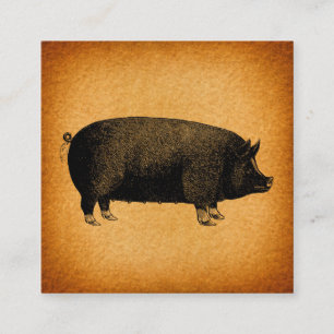 Tarjeta De Recepción Arte rústico de cerdo pintado ilustrado