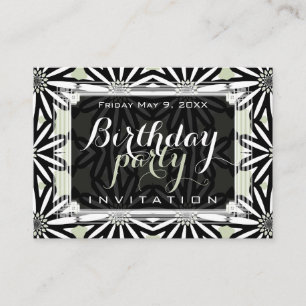 Tarjeta De Recepción Arte Tribal Moderno de Patrón de Margarita en Mini