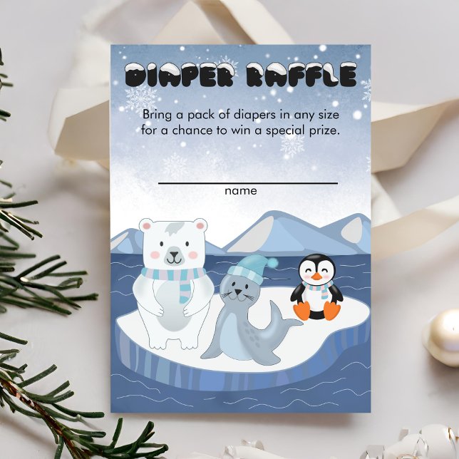 Tarjeta De Recepción Artico Animales Invierno Maravilla Diaper Raffle (Subido por el creador)