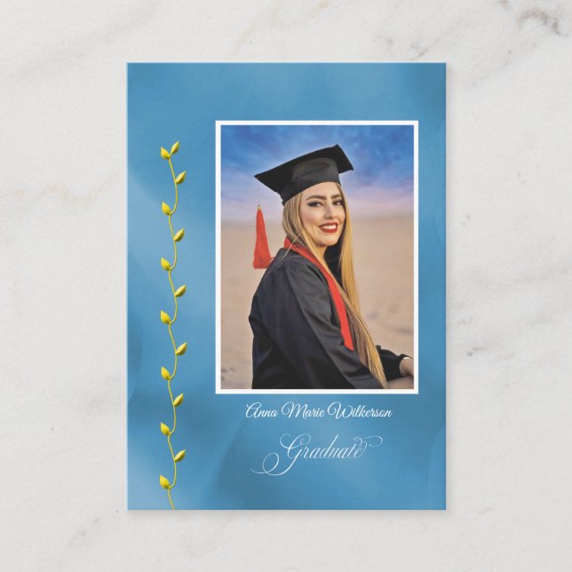 Tarjeta De Recepción Artistry Blue Graduation Party Invitation (Anverso)
