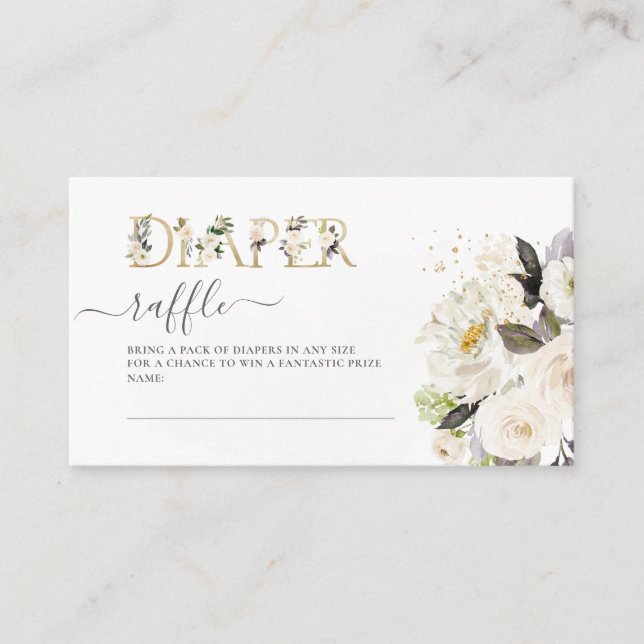 Tarjeta De Recepción ArtsApp H2 Alabaster Cream Cream Rosas Diaper Raff (Anverso)