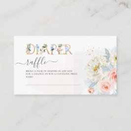 Tarjeta De Recepción ArtsApp H2 Rubor+Blue Rosas Diaper Raffle