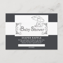 Tarjeta De Recepción Artsy Baby Shower Diaper Raffle