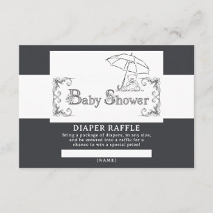 Tarjeta De Recepción Artsy Baby Shower Diaper Raffle