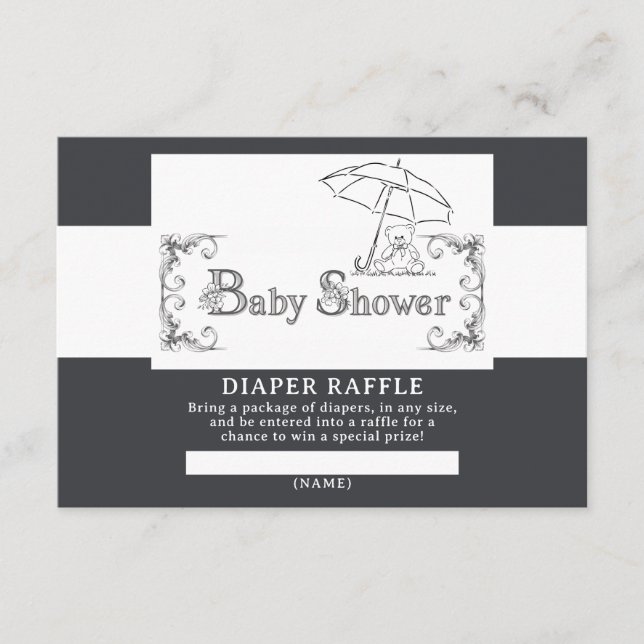 Tarjeta De Recepción Artsy Baby Shower Diaper Raffle (Anverso)