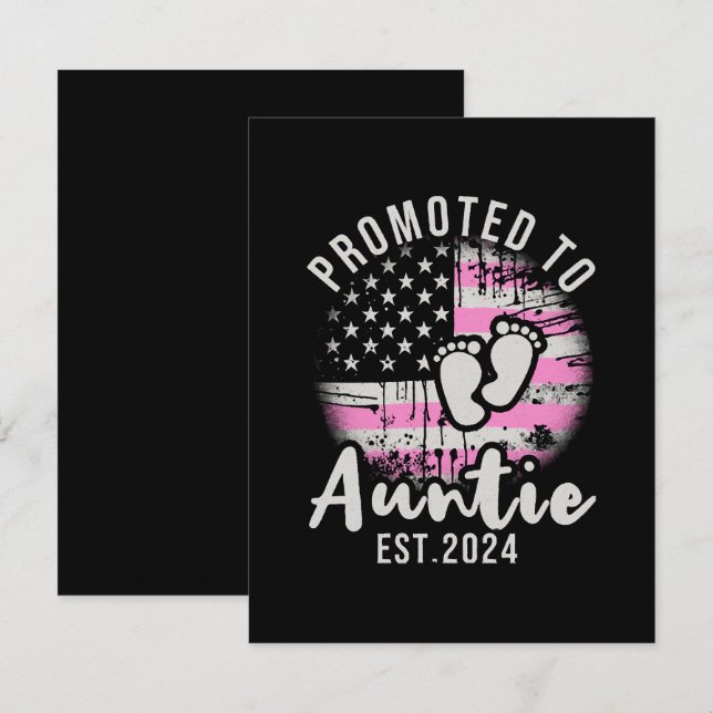 Tarjeta De Recepción Ascendida a Tía 2024  (Anverso / Reverso)