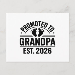 Tarjeta De Recepción Ascendido a Abuelo, Est. 2026, Divertido Nuevo Abu