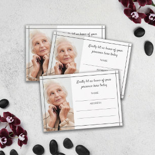 Tarjeta De Recepción Asistencia a funerales de fotos de líneas grises