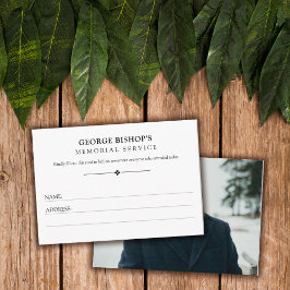 Tarjeta De Recepción Asistencia al Servicio de Memorial de Fotografía m
