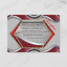 Tarjeta De Recepción Aspecto moderno y audaz de textura gris 3D metálic