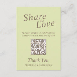 Tarjeta De Recepción Aspen green catkins Boda QR compartir amor boda