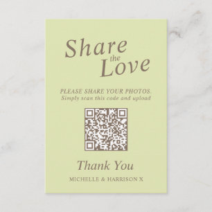 Tarjeta De Recepción Aspen green catkins Boda QR compartir amor boda
