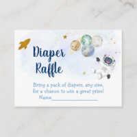 Astronauta Blue Gold Space Baby Diaper Raffle