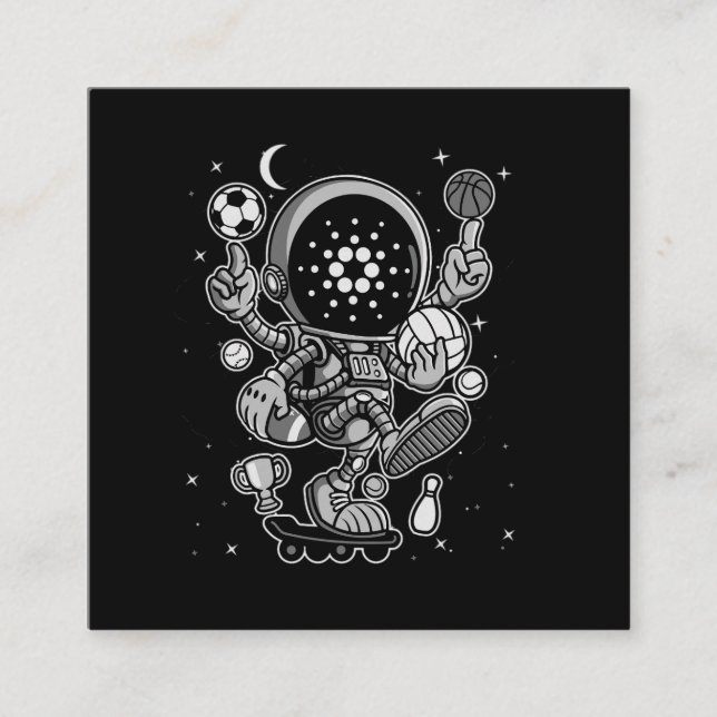 Tarjeta De Recepción Astronauta Cardano Coin-Crypto (Anverso)