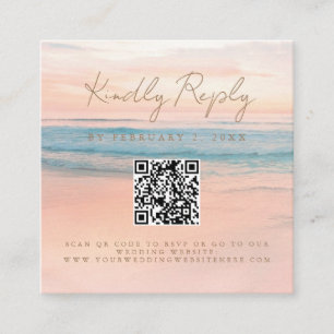 Tarjeta De Recepción Atardecer en la playa Boda en la orilla del mar Có