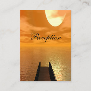 Tarjeta De Recepción Atardecer sobre un Boda del muelle