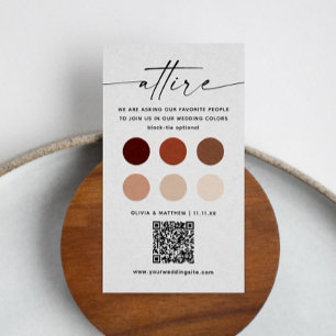 Tarjeta De Recepción Atentado de Boda Terracotta + QR   Código de vesti