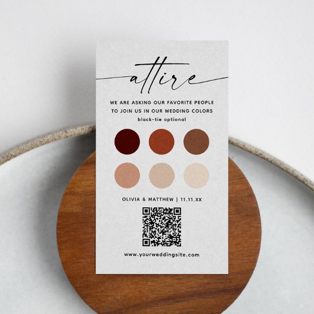 Tarjeta De Recepción Atentado de Boda Terracotta + QR | Código de vesti (Subido por el creador)