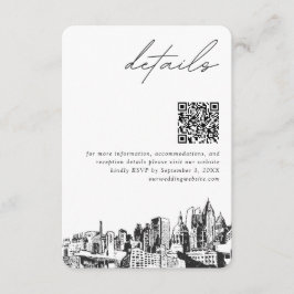 Tarjeta De Recepción Atlanta Boda Detalles Código QR Pequeño