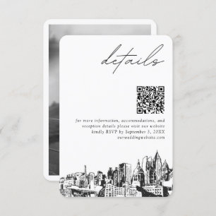 Tarjeta De Recepción Atlanta Boda Detalles Código QR Pequeño