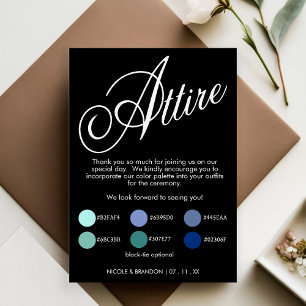 Tarjeta De Recepción Atractivo Boda de guiones elegantes de color negro