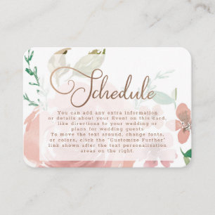 Tarjeta De Recepción Atractivo Calendario de Boda Rosa Vintage Polvorie