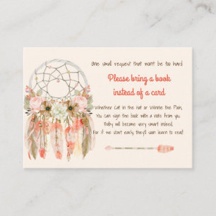 Tarjeta De Recepción Atrapa Sueños Boho Libro Solicitud Cumpleaños Bebé