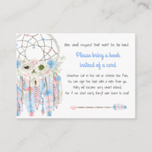 Tarjeta De Recepción Atrapa Sueños Boho Solicitud de Libro para Baby Sh