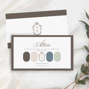 Tarjeta De Recepción Atuendo de boda color verde salvia con tonos café 