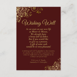 Tarjeta De Recepción Auburn y Boda de encaje de oro deseando poema de p