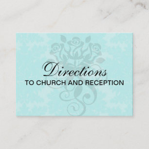 Tarjeta De Recepción audaz patrón de damasco azul acuamarino ornamentad