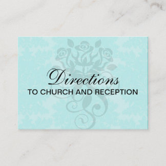 Tarjeta De Recepción audaz patrón de damasco azul acuamarino ornamentad