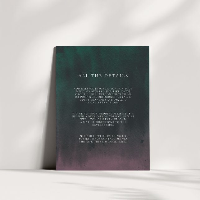 Tarjeta De Recepción Aurora | Detalles del invitado del Boda de las luc (Subido por el creador)