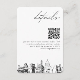 Tarjeta De Recepción Austin Boda Detalles del código QR Pequeño
