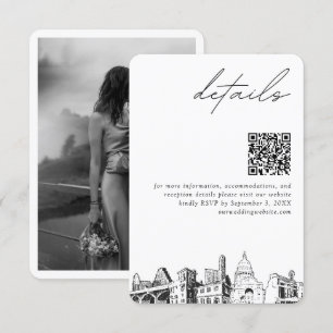 Tarjeta De Recepción Austin Boda Detalles del código QR Pequeño