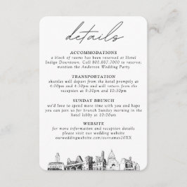 Tarjeta De Recepción Austin Boda pequeños detalles verticales