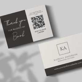Tarjeta De Recepción Author QR Code Book Review Request Minimal 