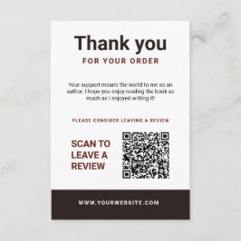 Tarjeta De Recepción Author Thank You Insert Card Book Review Request