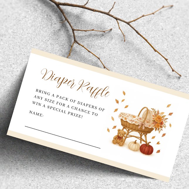 Tarjeta De Recepción Autumn Baby Shower Diaper Raffle (Subido por el creador)