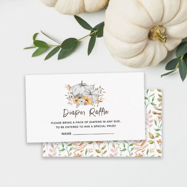 Tarjeta De Recepción Autumn Baby Shower Diaper Raffle Insert Card (Subido por el creador)