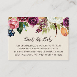 Tarjeta De Recepción Autumn Boho Blooms Baby Shower Book Request