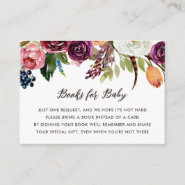 Tarjeta De Recepción Autumn Boho Blooms Baby Shower Book Request