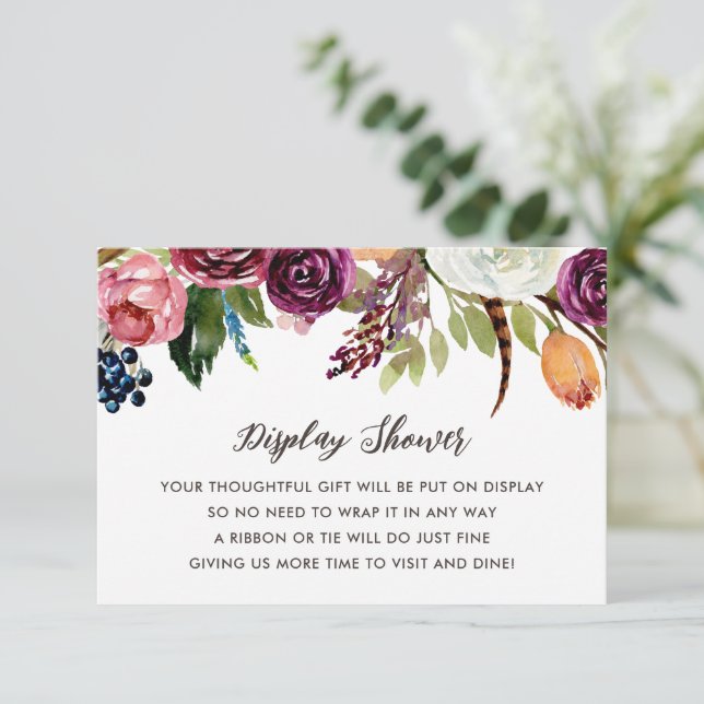 Tarjeta De Recepción Autumn Boho Blooms Display Shower No Gift Wrap (Anverso de pie)
