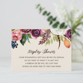 Tarjeta De Recepción Autumn Boho Blooms Display Shower No Gift Wrap