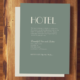 Tarjeta De Recepción Autumn Boho Deco Hotel Sage Green Boda