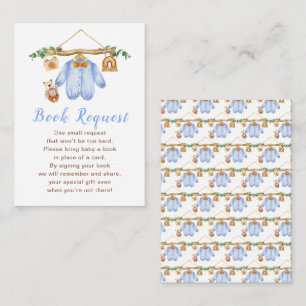 Tarjeta De Recepción Autumn Fall Clothes Line Boy Baby Shower
