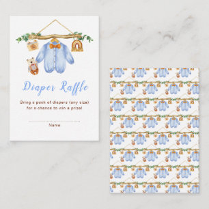 Tarjeta De Recepción Autumn Fall Clothes Line Boy Baby Shower